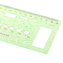 Green Plastic Drafting Drawing Tool Ruler Geometric Oval Template for Students 4