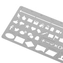 Symbols Template Ruler Drafting Drawing Stencil for DIY Craft Tool Kids Toys Silver
