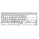 Symbols Template Ruler Drafting Drawing Stencil for DIY Craft Tool Kids Toys Silver