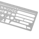 Symbols Template Ruler Drafting Drawing Stencil for DIY Craft Tool Kids Toys Silver