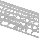Symbols Template Ruler Drafting Drawing Stencil for DIY Craft Tool Kids Toys Silver