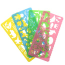 4pcs Assorted Plastic Students Children Templates Drawing Ruler Tools Multicolor
