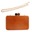 New Vintage Wooden Clutch Evening Bag Lady Girls Wedding Party Bags Mini Handbag