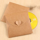 Pack of 100 Heart CD DVD CDR Kraft Sleeves Packaging Boxes