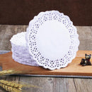 100Pcs Paper Doilies White Round Hollow Lace Paper Doily Cakes Paper Pads