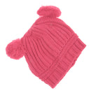 Baby Toddler Soft Comfortable Stretchable Beanie Warm Earflap Ball Hat Cap Pink