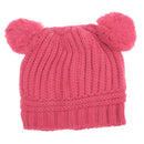 Baby Toddler Soft Comfortable Stretchable Beanie Warm Earflap Ball Hat Cap Pink