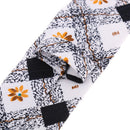 Men Women Vibrant Shine Cotton Soft Smooth Trendy Gorgeous Flower Printed Necktie