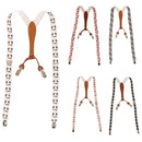 Men Women Fashionable Stripe Design Adjustable Y-Back Suspenders For Dress Trousers Jeans Shorts Pants 39.4"