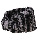Women's Yoga Sportswear Knitted Ear Warmer Bow Crochet Winter Headwear Headwrap Hair Band Accessory Headband Greyish White