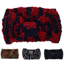 Women's Yoga Sportswear Knitted Ear Warmer Bow Crochet Winter Headwear Headwrap Hair Band Accessory Headband Grey Blue