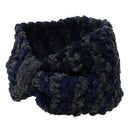 Women's Yoga Sportswear Knitted Ear Warmer Bow Crochet Winter Headwear Headwrap Hair Band Accessory Headband Grey Blue