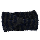 Women's Yoga Sportswear Knitted Ear Warmer Bow Crochet Winter Headwear Headwrap Hair Band Accessory Headband Grey Blue