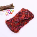 Women's Yoga Sportswear Knitted Ear Warmer Bow Crochet Winter Headwear Headwrap Hair Band Accessory Headband Red