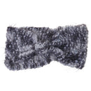 Women's Yoga Sportswear Knitted Ear Warmer Bow Crochet Winter Headwear Headwrap Hair Band Headband Dark Grey