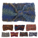 Women's Yoga Sportswear Knitted Ear Warmer Bow Crochet Winter Headwear Headwrap Hair Band Headband Dark Grey