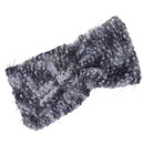 Women's Yoga Sportswear Knitted Ear Warmer Bow Crochet Winter Headwear Headwrap Hair Band Headband Dark Grey