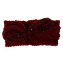 Women Girls Knitted Yoga Headband Headwrap Skii Hat Earmuffs Hair Accessory Red