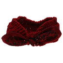 Women Girls Knitted Yoga Headband Headwrap Skii Hat Earmuffs Hair Accessory Red