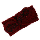 Women Girls Knitted Yoga Headband Headwrap Skii Hat Earmuffs Hair Accessory Red