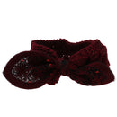 Women Girls Knitted Yoga Headband Headwrap Skii Hat Earmuffs Hair Accessory Burgundy