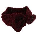 Women Girls Knitted Yoga Headband Headwrap Skii Hat Earmuffs Hair Accessory Burgundy