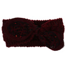 Women Girls Knitted Yoga Headband Headwrap Skii Hat Earmuffs Hair Accessory Burgundy