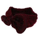 Women Girls Knitted Yoga Headband Headwrap Skii Hat Earmuffs Hair Accessory Burgundy