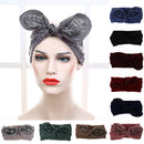 Women Girls Knitted Yoga Headband Headwrap Skii Hat Earmuffs Hair Accessory Pink