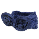 Women Girls Knitted Yoga Headband Headwrap Skii Hat Earmuffs Hair Accessory Rank Blue