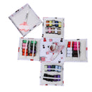 Fold Up Sewing Kit Needlework Set Storage Box Bag Thread Tape Measure