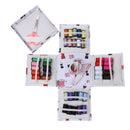Fold Up Sewing Kit Needlework Set Storage Box Bag Thread Tape Measure