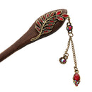 Vintage Style Shining Chinese Women Girls Hair Stick Headwear Hair Ornament Party Wedding Supplies Red