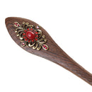 Vintage Style Women Girls Rhinestone Hair Stick Headwear Hair Ornament Party Wedding Supplies Red 16 x 2.5 cm