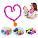 Natural Baby Sensory Teether and Nursing Gift Necklace Beads for Mom Round 12mm -Multicolor