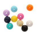 Natural Baby Sensory Teether and Nursing Gift Necklace Beads for Mom Round 12mm -Multicolor