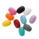 Silicone Teething Beads Breastfeeding Nursing Necklace Sensory Tool Oval 20*14mm- Multicolor