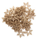 Pack of 50 Natural Snowflake Wooden Embellishments for Christmas Tree Decoration