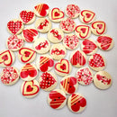 Pack of 50 Assorted Love Heart Printed Round Wooden Buttons for Sewing and Crafts 20mm