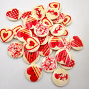 Pack of 50 Assorted Love Heart Printed Round Wooden Buttons for Sewing and Crafts 20mm