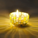 Handcrafted Handmade Glass Beads Candlestick Candle Holder DIY Crafts Round