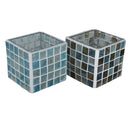 Handcrafted Handmade Glass Beads Candlestick Candle Holder DIY Crafts Square