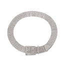 Women's Diamante Chain Belt Bling Crystal Waist Belt Silver
