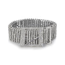 Women's Diamante Chain Belt Bling Crystal Waist Belt Silver