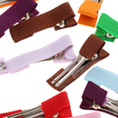 20x DIY Girls' Accessories Solid Ribbon Covered Alligator Hair Clips Hairpins