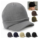 Men Women Fashionable Winter Warm Knitted Hat With Peak Design Winter Clothing Accessory One Size Blue Grey