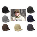 Men Women Fashionable Winter Warm Knitted Hat With Peak Design Winter Clothing Accessory One Size Blue Grey