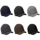 Men Women Fashionable Winter Warm Knitted Hat With Peak Design Winter Clothing Accessory One Size Blue Grey