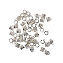Pack of 50 Silver Spacer Bail Beads Tube Charms Pendants Jewelry Making Findings