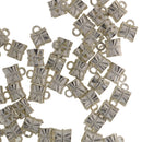 Pack of 50 Silver Spacer Bail Beads Tube Charms Pendants Jewelry Making Findings